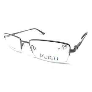 PURITI PT 312 100% TITANIUM METAL GUNMETAL SUNGLASSES EYEGLASSES FRAME 53-19-140